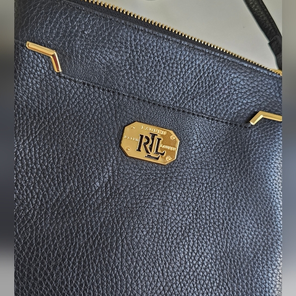Ralph Lauren Modern Chic Crossbody Handbag Purse Adjustable Strap In Black - Picture 2 of 12